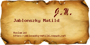 Jablonszky Matild névjegykártya